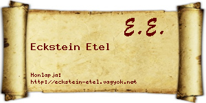 Eckstein Etel névjegykártya